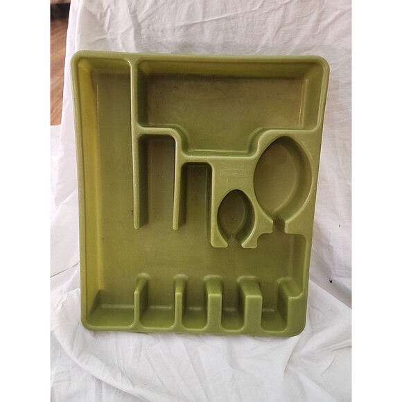 RUBBERMAID Silverware Flatware Tray Vintage 2922 Avocado - Picture 1 of 7